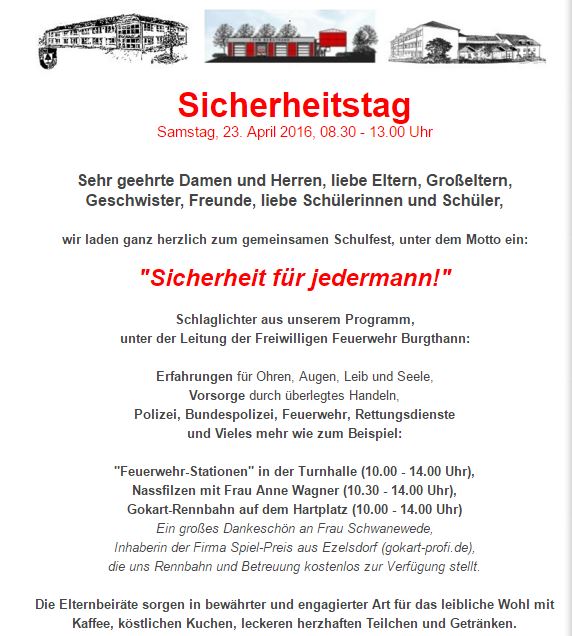 Grundschule Burgthann - Sicherheitstag - 23.4.2016 - gokart-profi.de Sponsor