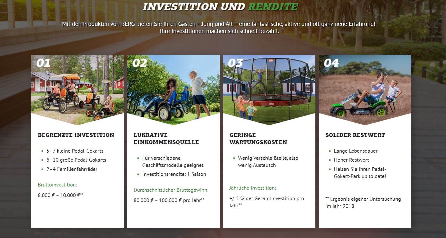 BERG Professional - Investition und Rendite - Beratung bei gokart-profi.de