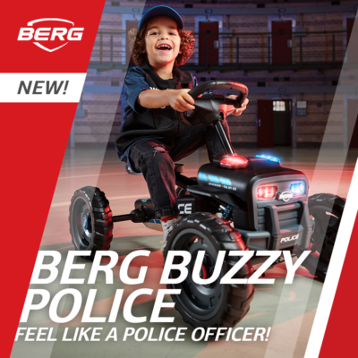 Spaß auf der Consumenta 2022 mit dem BERG Buzzy Police - bei gokart-profi.de Messtand B04 - Halle 4A