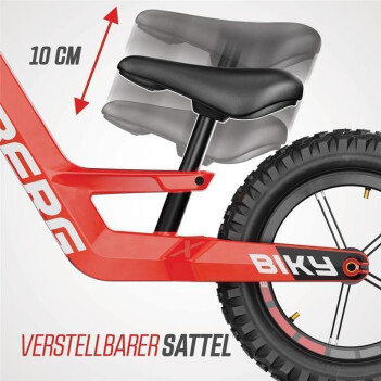 BERG Laufrad Biky Cross rot 12" + Seitenstütze + GRATIS Licht