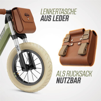 BERG Laufrad Biky Retro grün 12" + Seitenstütze