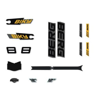 BERG Gokart Biky - Sticker set Cross Grey Handbrake...