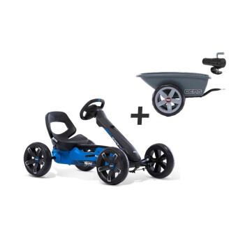 BERG Gokart M - Reppy Roadster blau + Soundbox + Anhänger M