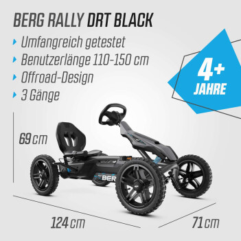 BERG Gokart L - Rally 2.0 DRT Schwarz/Grau BFR-3